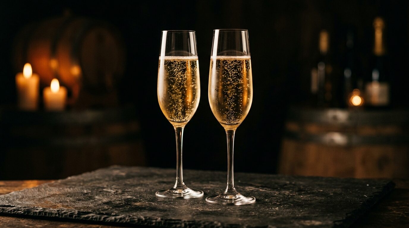 Prosecco being poured into a glass